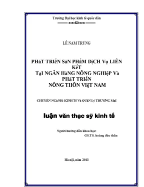 Phát Triển Sản Phẩm Dịch Vụ Liên Kết Tại Ngân Hàng Nông