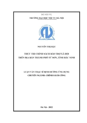 Thực Thi Chính Sách Bảo Trợ Xã Hội Tại Thành Phố Từ Sơn,