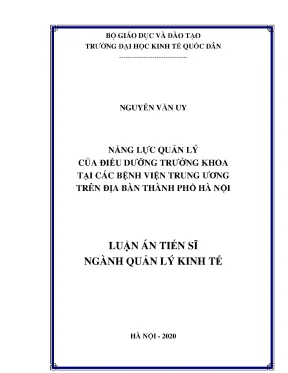 Năng Lực Quản Lý Của Điều Dưỡng Trưởng Khoa Tại Bệnh