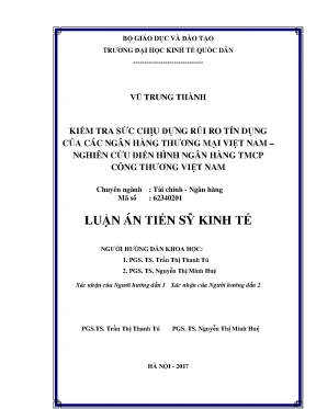 Kiểm Tra Sức Chịu Đựng Rủi Ro Tín Dụng Tại Ngân Hàng