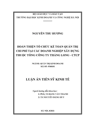 Hoàn thiện tổ chức kế toán quản trị chi phí tại doanh