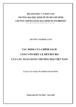 Tác Động Của Chính Sách Tăng Vốn Điều Lệ Đến Rủi Ro Ngân