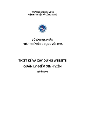 Xây Dựng Website Quản Lý Điểm Sinh Viên Bằng Java