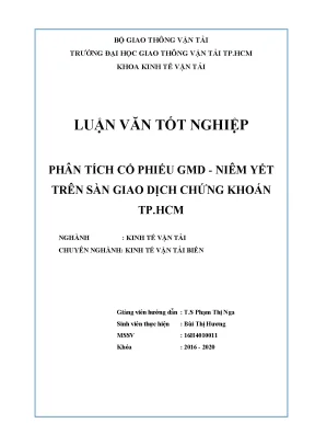 Phân Tích Cổ Phiếu GMD: Niêm Yết Trên Sàn Chứng Khoán TP.HCM