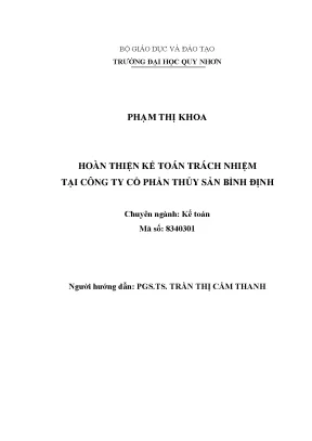 Hoàn thiện kế toán trách nhiệm tại Công ty Cổ phần Thủy
