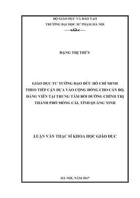 Giáo Dục Tư Tưởng Đạo Đức Hồ Chí Minh Dựa Vào Cộng Đồng 
