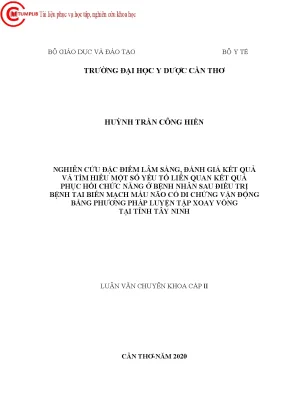 Nghiên Cứu Phục Hồi Chức Năng Ở Bệnh Nhân Sau Tai Biến