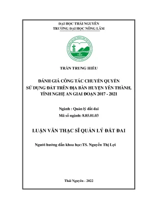 Đánh Giá Chuyển Quyền Sử Dụng Đất Tại Huyện Yên Thành,