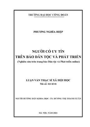 Nghiên Cứu Vai Trò Của Người Có Uy Tín Trên Báo Dân Tộc