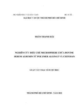 Nghiên Cứu Điều Chế Microsphere Chứa Bovine Serum
