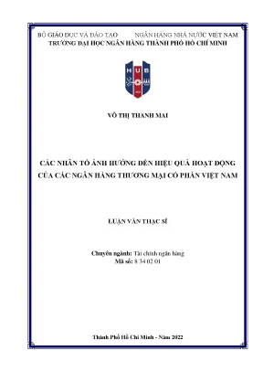 Nhân tố ảnh hưởng đến hiệu quả hoạt động ngân hàng