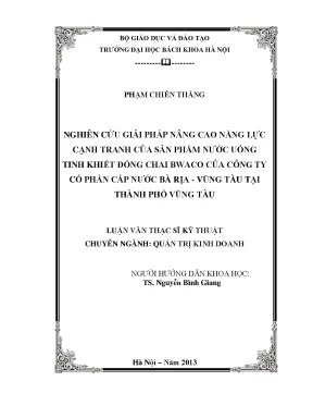 Giải pháp nâng cao năng lực cạnh tranh sản phẩm nước