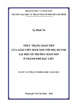 Thực trạng giao tiếp giữa giáo viên mầm non và phụ huynh 