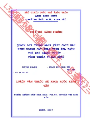 Quản lý thuế cho hộ kinh doanh cá thể tại Hương Thủy,