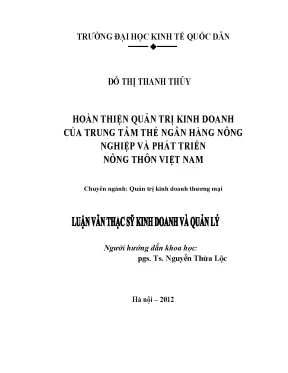 Hoàn thiện quản trị kinh doanh tại Trung tâm Thẻ Ngân