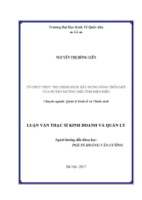 Chính Sách Xây Dựng Nông Thôn Mới Tại Huyện Mường Nhé, 