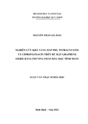 Nghiên Cứu Khả Năng Hấp Phụ Tetracycline và 