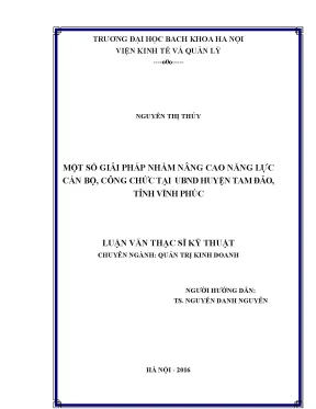 Giải Pháp Nâng Cao Năng Lực Cán Bộ, Công Chức Tại UBND