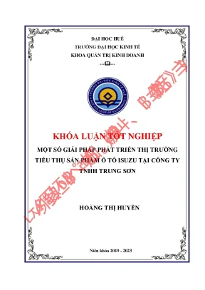 Giải Pháp Phát Triển Thị Trường Ô Tô Isuzu Tại Công Ty