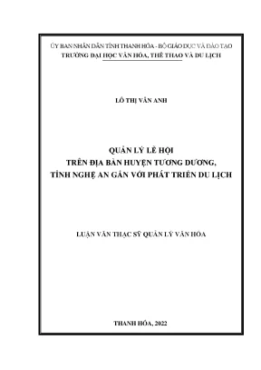 Quản Lý Lễ Hội Gắn Với Phát Triển Du Lịch Tại Huyện 