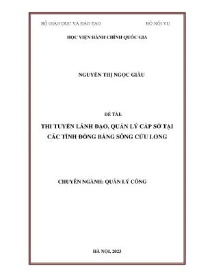 Thi Tuyển Lãnh Đạo Cấp Sở Tại Đồng Bằng Sông Cửu Long: