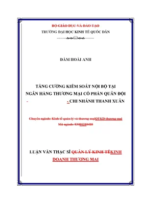 Tăng Cường Kiểm Soát Nội Bộ Tại Ngân Hàng Thương Mại Cổ