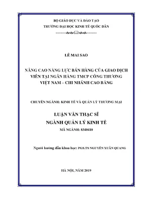 Nâng Cao Năng Lực Bán Hàng Của Giao Dịch Viên Tại Ngân