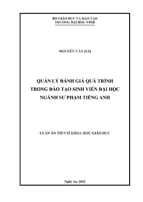 Quản lý đánh giá quá trình trong đào tạo sinh viên ngành