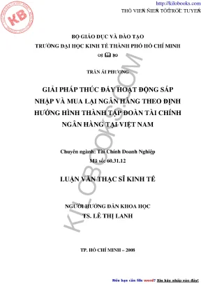 Giải pháp nâng cao hoạt động sáp nhập và mua lại ngân 