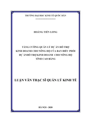 Tăng Cường Quản Lý Dự Án Hỗ Trợ Kinh Doanh Cho Nông Hộ 