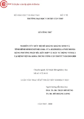 Nghiên Cứu Đề Kháng Kháng Sinh và Enzyme ESBL của