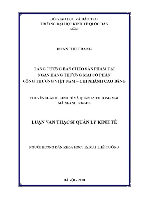 Tăng Cường Bán Chéo Sản Phẩm Tại Ngân Hàng Thương Mại Cổ 