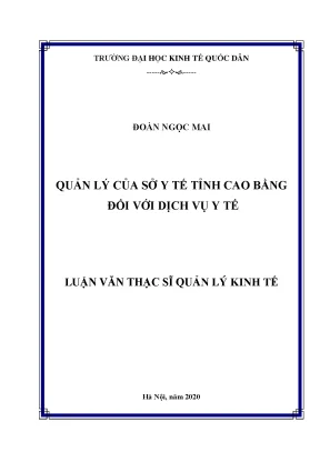 Quản Lý Dịch Vụ Y Tế Tại Sở Y Tế Tỉnh Cao Bằng: Thực 