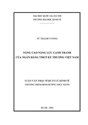 Nâng Cao Năng Lực Cạnh Tranh Ngân Hàng TMCP Kỹ Thương