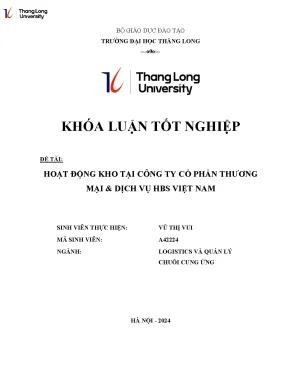 Khóa Luận Tốt Nghiệp Về Hoạt Động Kho Tại Công Ty HBS 
