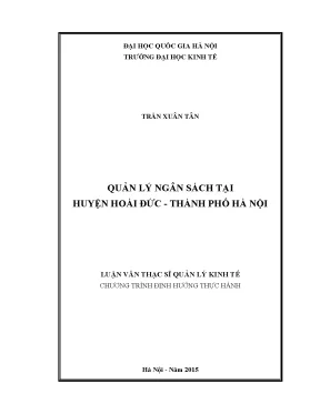 Quản Lý Ngân Sách Tại Huyện Hoài Đức: Nghiên Cứu và Giải