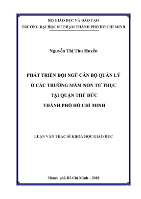 Phát Triển Đội Ngũ Cán Bộ Quản Lý Tại Trường Mầm Non Tư