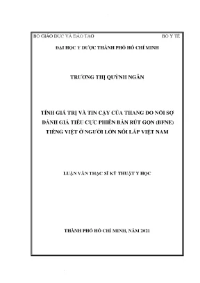Đánh Giá Tính Giá Trị và Tin Cậy của Thang Đo Nỗi Sợ 