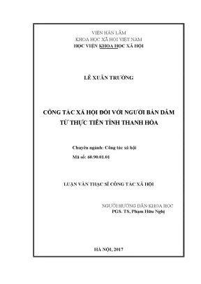 Công Tác Xã Hội Đối Với Người Bán Dâm Tại Tỉnh Thanh Hóa