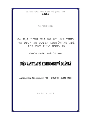 Nâng Cao Sự Hài Lòng Của Người Nộp Thuế Đối Với Dịch Vụ