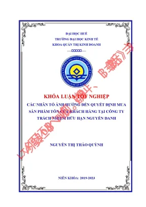 Nghiên Cứu Các Yếu Tố Ảnh Hưởng Đến Quyết Định Mua Sản
