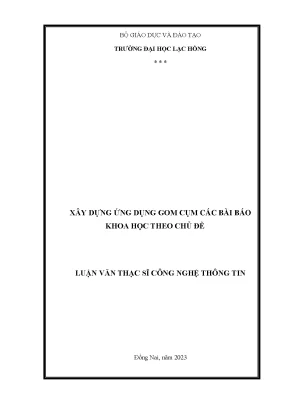 Xây Dựng Ứng Dụng Gom Cụm Bài Báo Khoa Học Trong Công