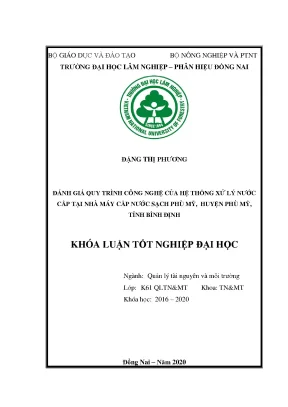 Đánh Giá Quy Trình Công Nghệ Hệ Thống Xử Lý Nước Cấp Tại