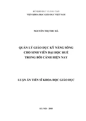 Quản Lý Giáo Dục Kỹ Năng Sống Cho Sinh Viên Đại Học Huế