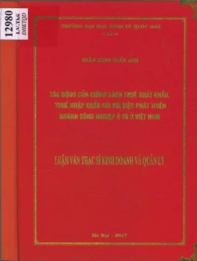 Tác Động Của Chính Sách Thuế Xuất Nhập Khẩu Đến Phát 