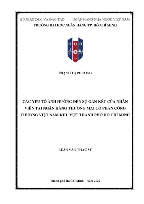 Yếu Tố Ảnh Hưởng Đến Sự Gắn Kết Nhân Viên Tại VietinBank