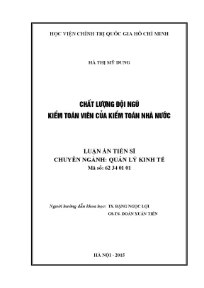 Nâng Cao Chất Lượng Đội Ngũ Kiểm Toán Viên Nhà Nước Việt Nam