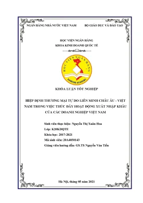 Tác Động Của Hiệp Định Thương Mại Tự Do EU-Việt Nam Đến