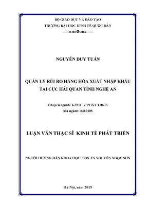 Quản Lý Rủi Ro Hàng Hóa Xuất Nhập Khẩu Tại Cục Hải Quan