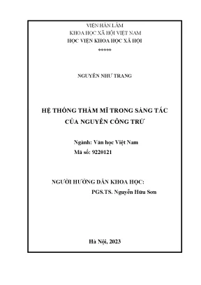 Nghiên Cứu Hệ Thống Thẩm Mỹ Trong Sáng Tác Của Nguyễn